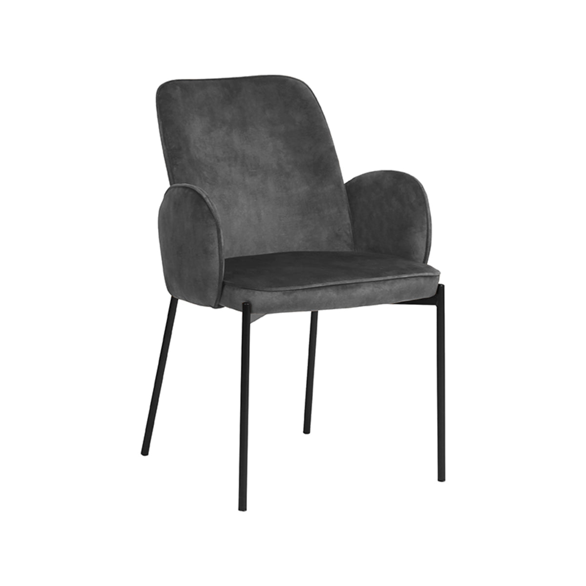 LABEL51 Eetkamerstoel Jari - Antraciet - Velours