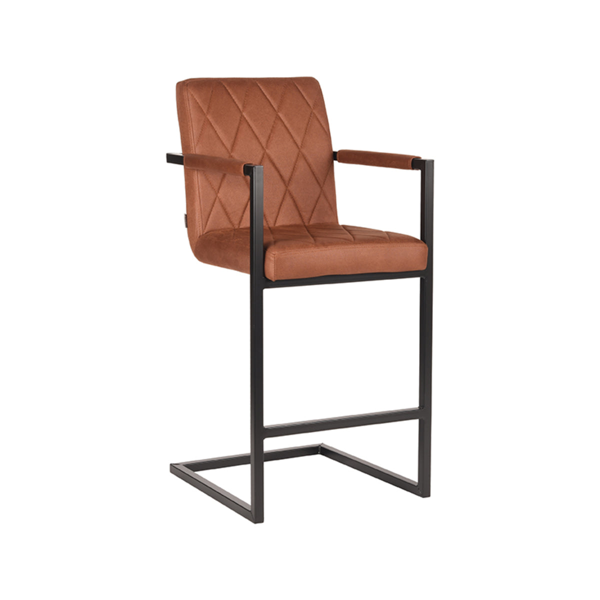 LABEL51 Barkruk Denmark - Cognac - Microfiber - Zithoogte 65