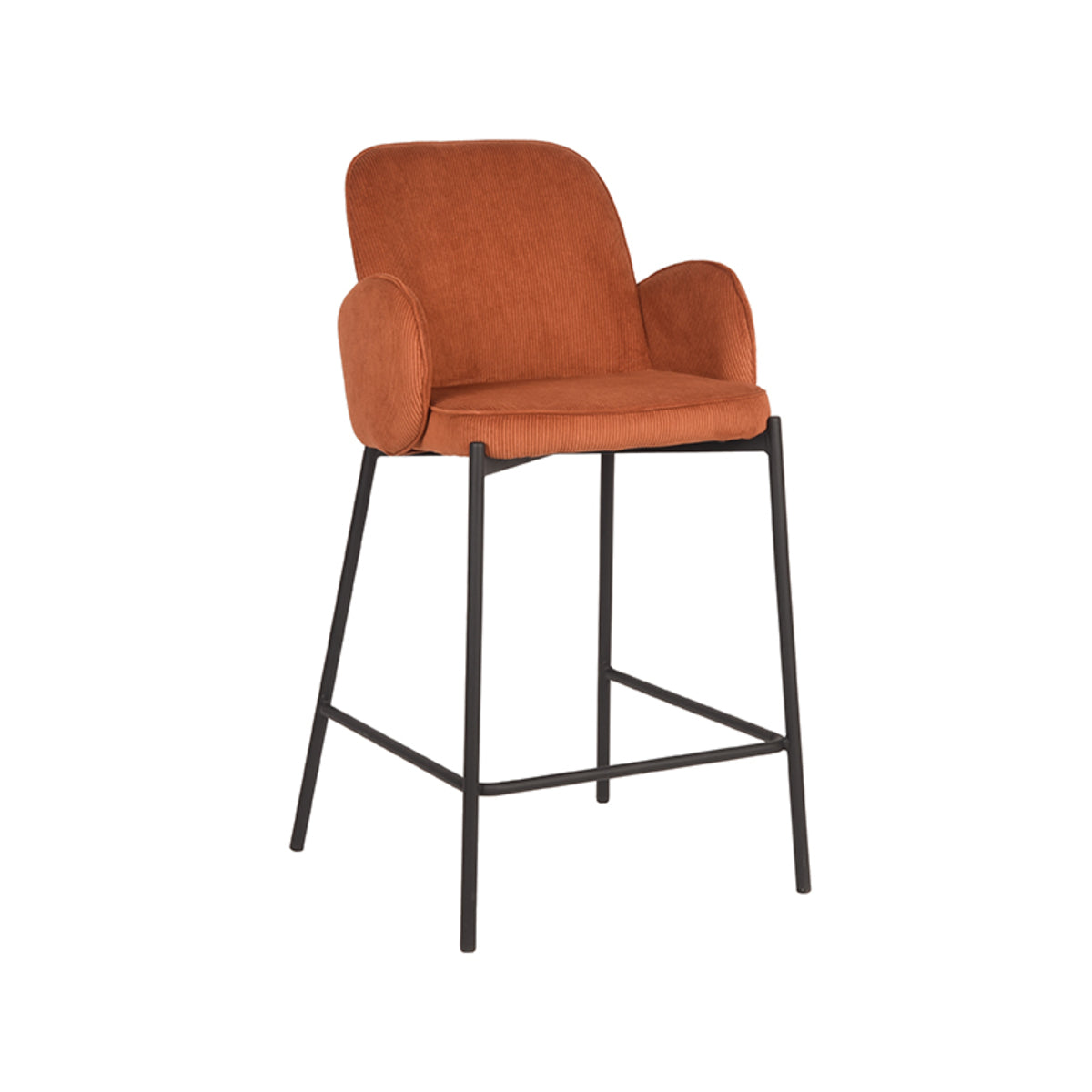 LABEL51 Barkruk Jari - Rust - Ribcord - Zithoogte 65