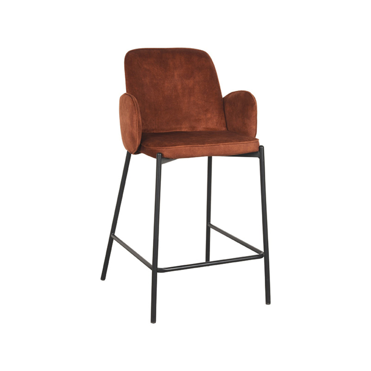 LABEL51 Barkruk Jari - Rust - Velours - Zithoogte 65