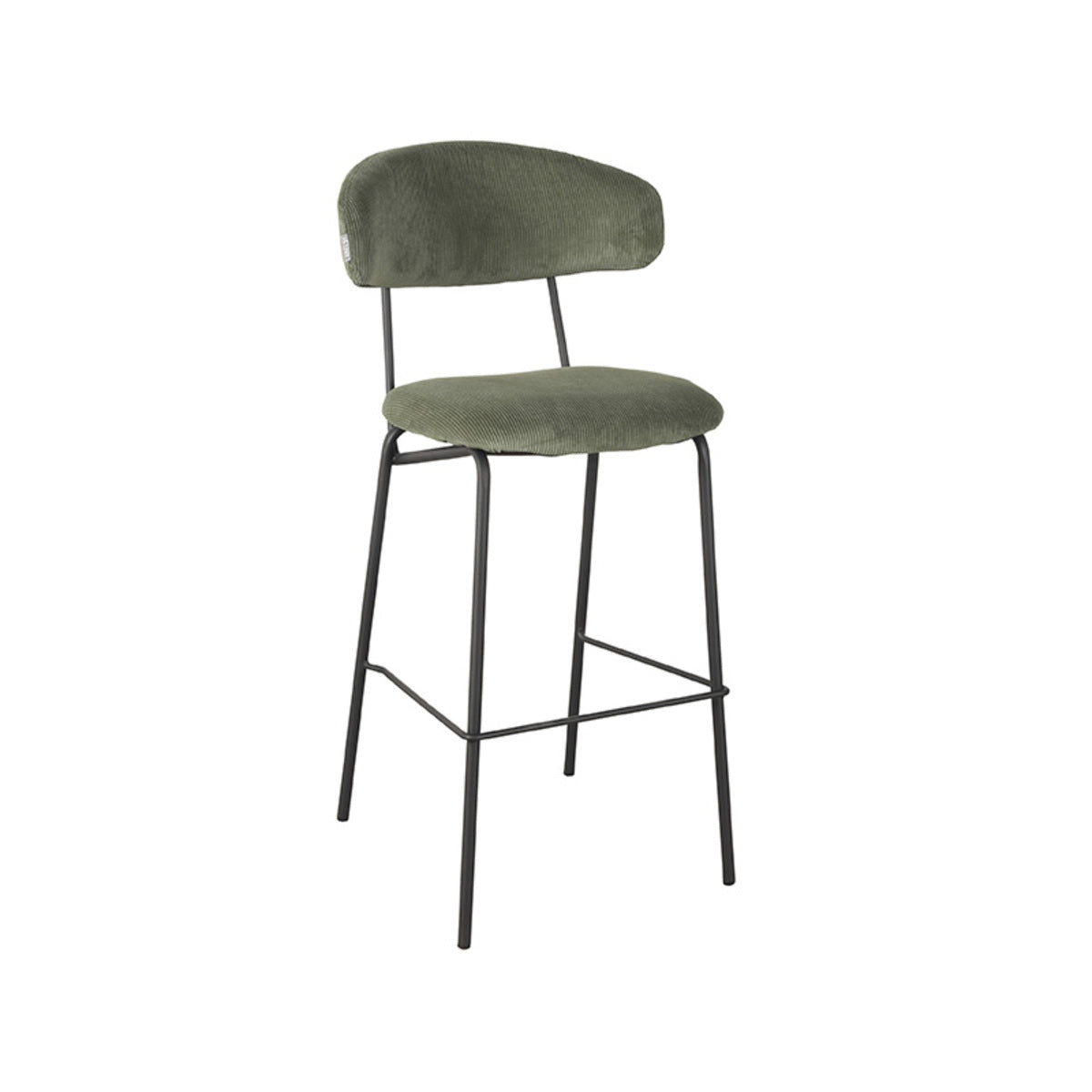 LABEL51 Barkruk Zack - Army green - Ribcord - Zithoogte 78