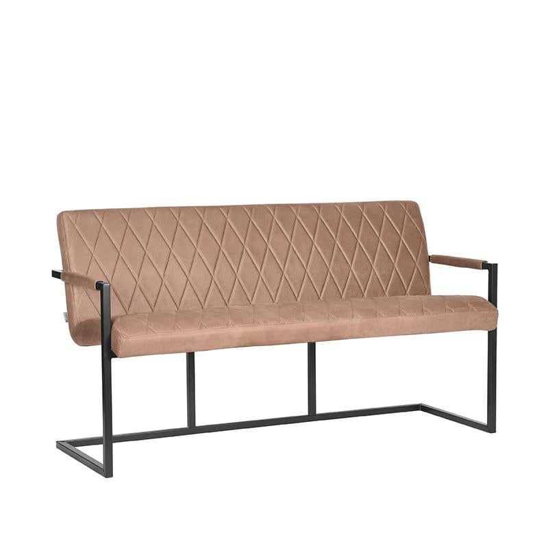 LABEL51 Eetkamerbank Denmark - Stone - Microfiber - 155 cm
