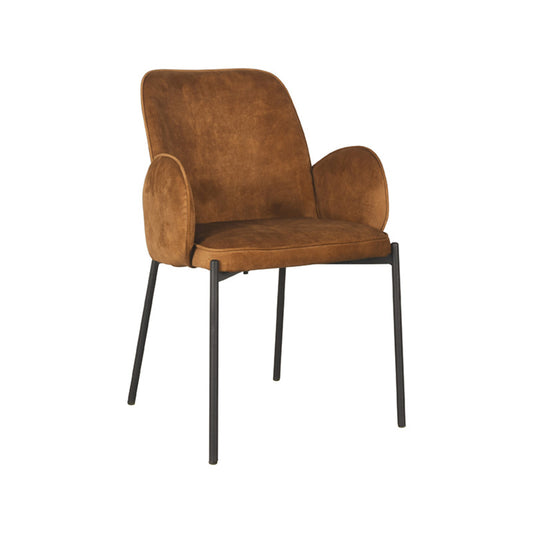 LABEL51 Eetkamerstoel Jari - Oker - Velours