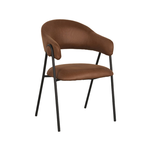 LABEL51 Eetkamerstoel Lowen - Cognac - Microfiber