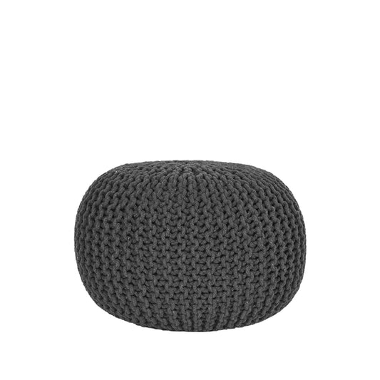 LABEL51 Poef Knitted - Antraciet - Katoen - M