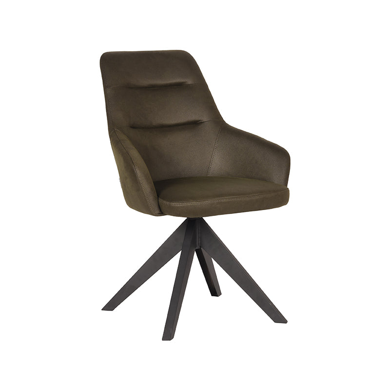 LABEL51 Eetkamerstoel Jace - Army green - Microfiber