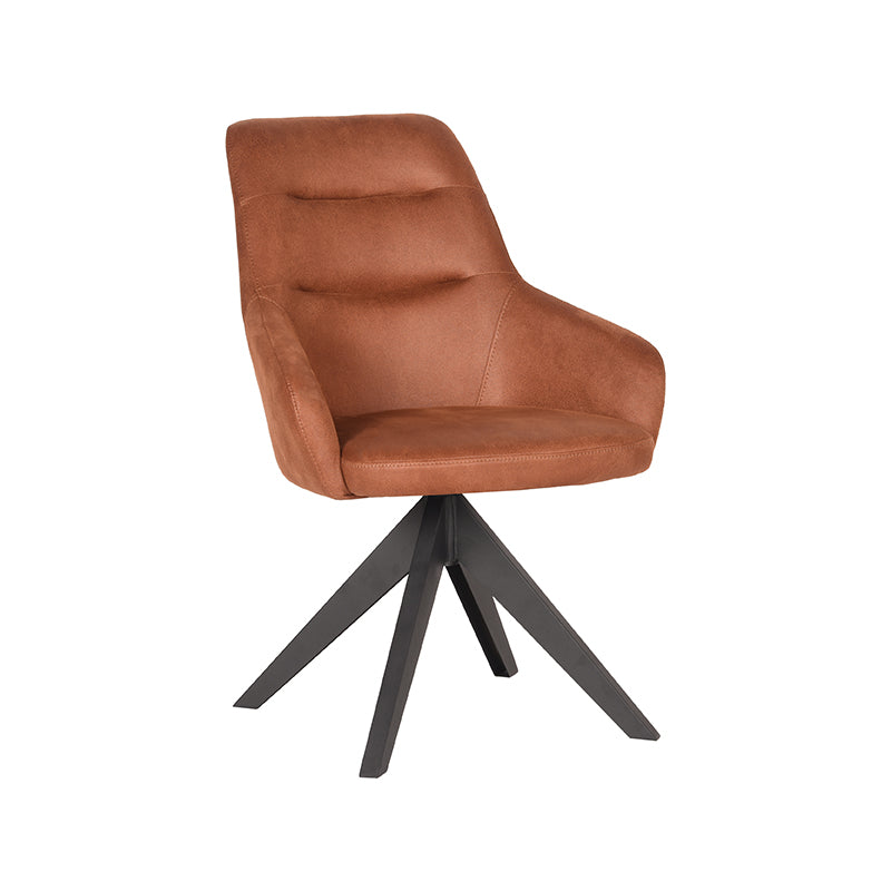 LABEL51 Eetkamerstoel Jace - Cognac - Microfiber