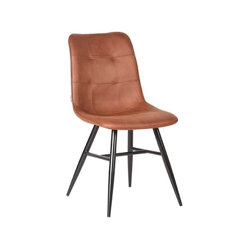 LABEL51 Eetkamerstoel Otis - Cognac - Microfiber