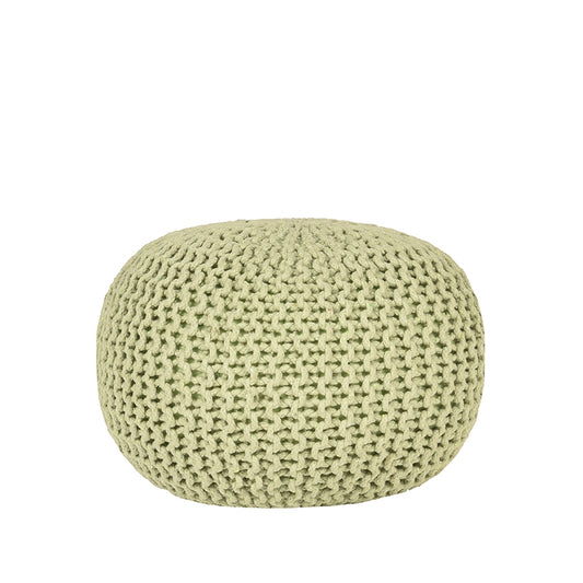 LABEL51 Poef Knitted - Groen - Katoen - M