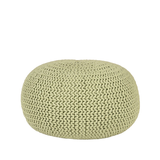 LABEL51 Poef Knitted - Groen - Katoen - L