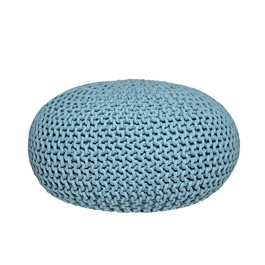 LABEL51 Poef Knitted - Licht blauw - Katoen - L