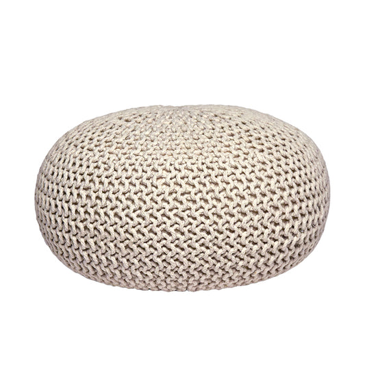 LABEL51 Poef Knitted - Naturel - Katoen - L