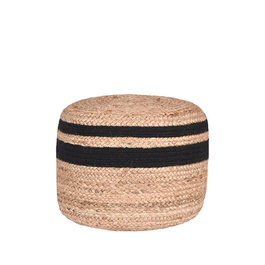 LABEL51 Poef Jute - Zwart - Jute