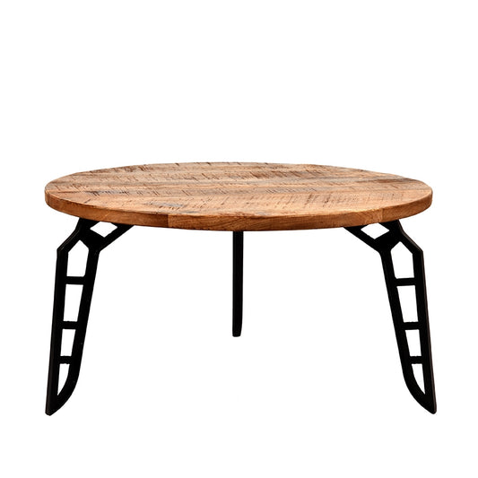 LABEL51 Salontafel Flintstone - Rough - Mangohout - Rond - 80 cm