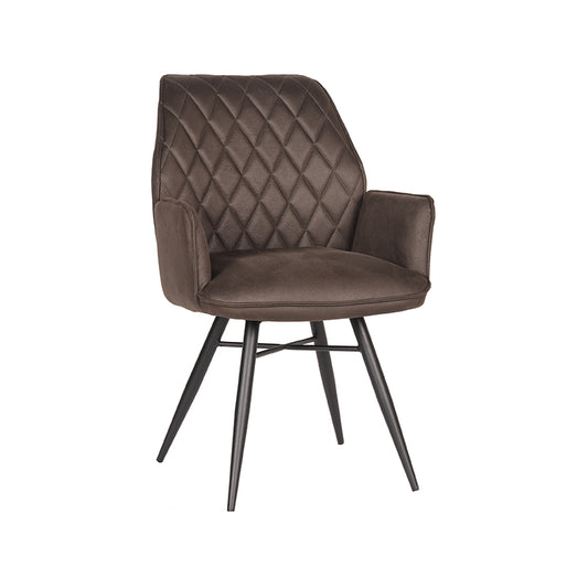 LABEL51 Eetkamerstoel Bink - Antraciet - Microfiber